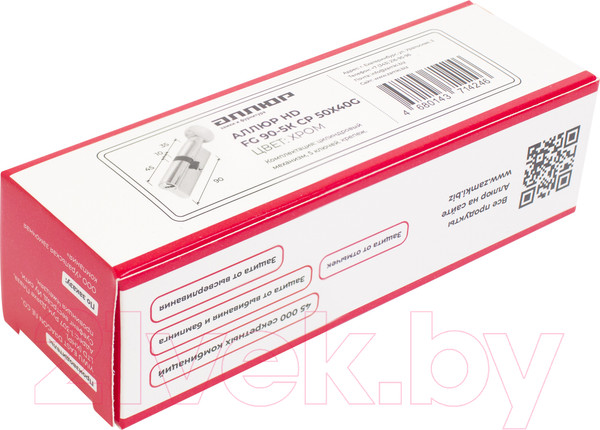 Изображение товара Цилиндровый механизм замка Аллюр HD FG 90-5К CP 40Gx50 (хром)