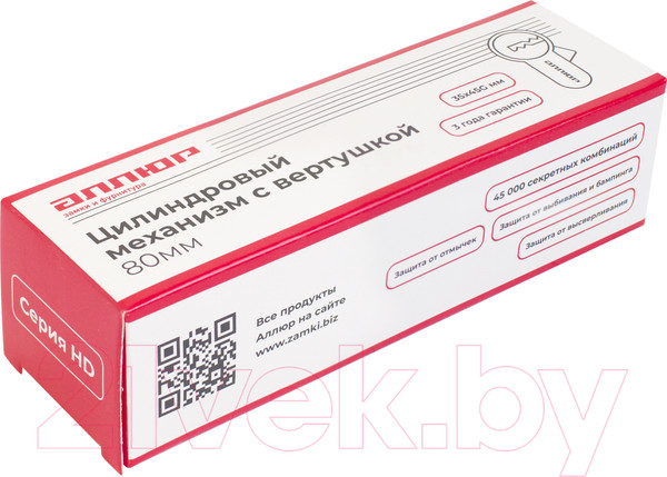 Изображение товара Цилиндровый механизм замка Аллюр HD FG 80-5К CP 45x35G (хром)