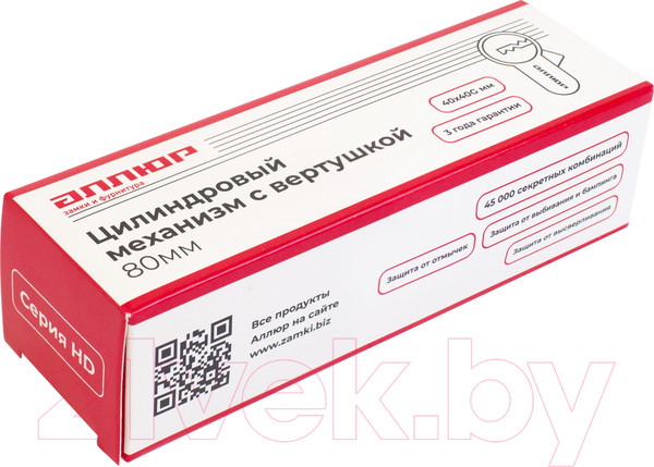 Изображение товара Цилиндровый механизм замка Аллюр HD FG 80-5К CP 40x40G (хром)