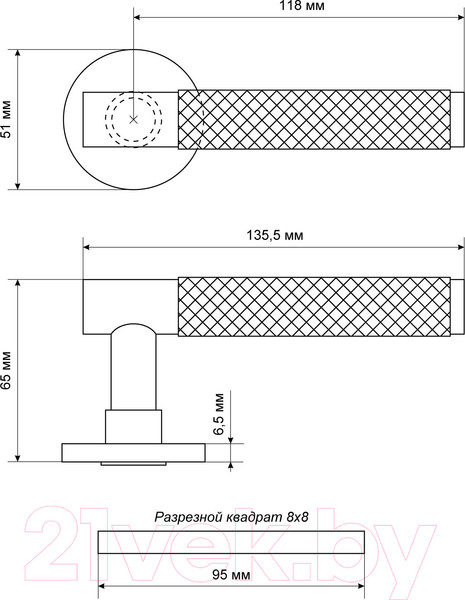 Изображение товара Ручка дверная Аллюр Art Collection Unico MSN 51180 (матовый никель)