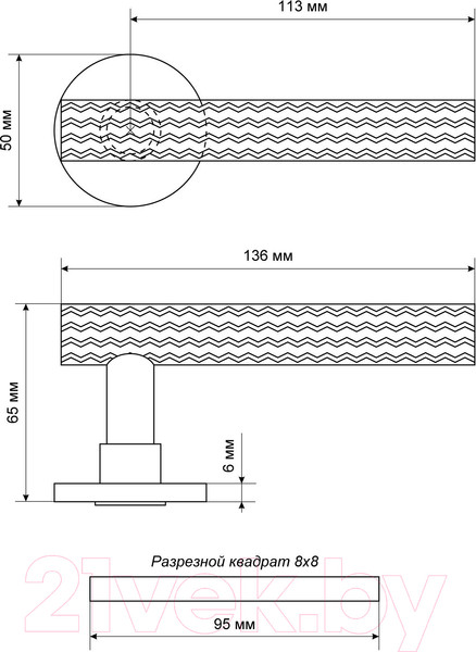 Изображение товара Ручка дверная Аллюр Art Collection Paradiso MAB 5230 (матовая бронза)