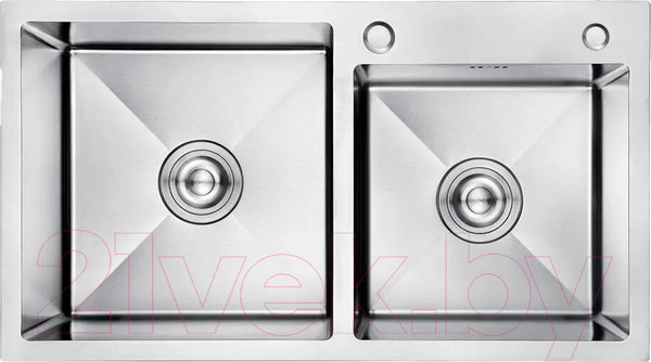 Изображение товара Мойка кухонная AKS Прямоугольная 78x43 правая (сатин)