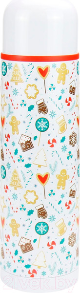 Изображение товара Термос для напитков StarWind New Year 11-1000 (белый/рисунок)