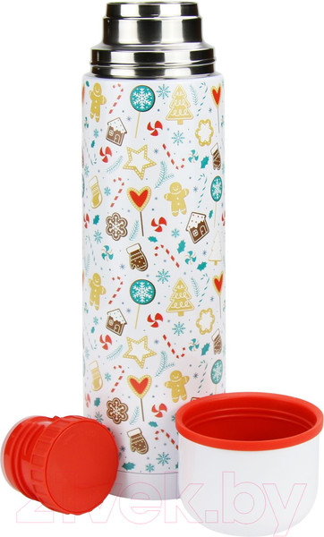Изображение товара Термос для напитков StarWind New Year 11-1000 (белый/рисунок)