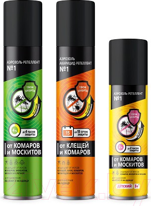 Изображение товара Спрей от насекомых Аэро-Про Репеллент №1 от комаров и москитов (100мл)