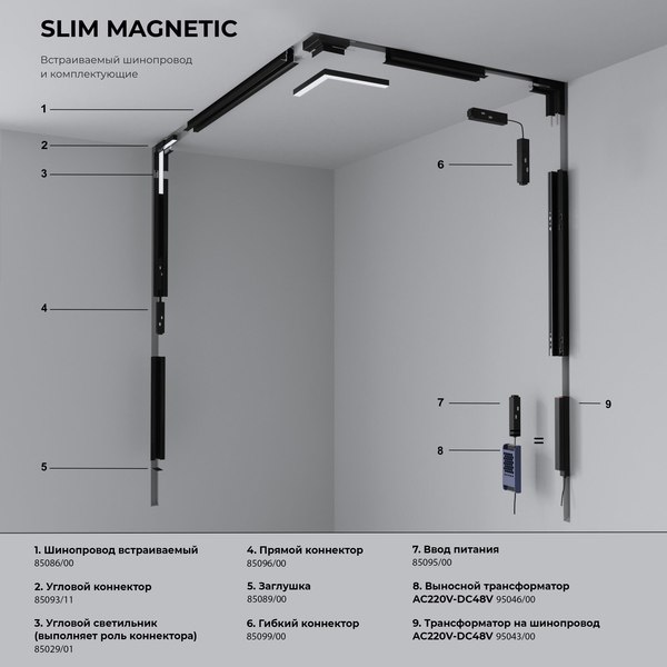 Изображение товара Трековый светильник Elektrostandard Slim Magnetic Uno 85126/01 8W 4000K (черный)