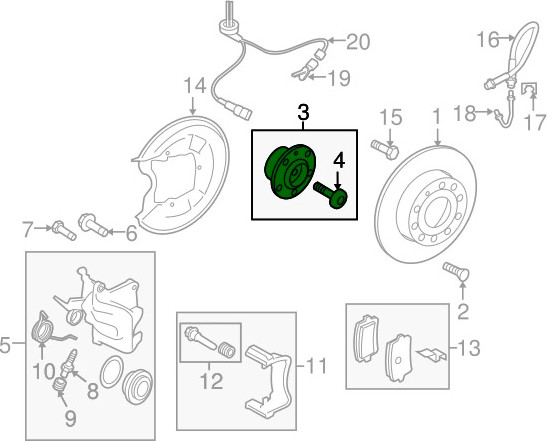 Изображение товара Ступица колеса Volkswagen 5K0498621