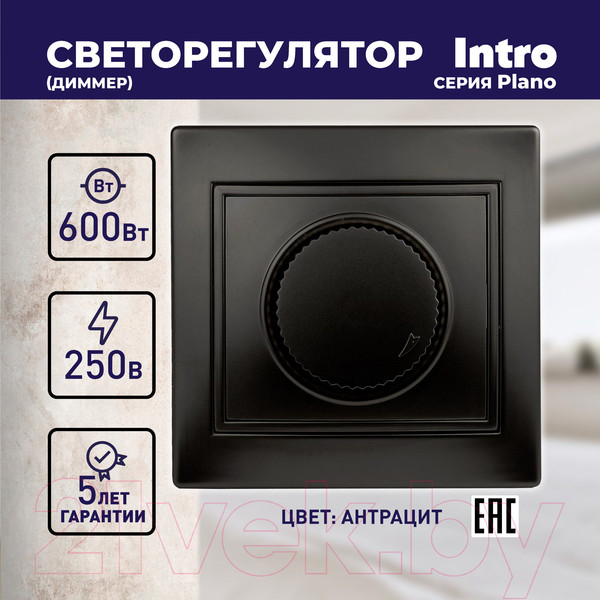 Изображение товара Диммер INTRO Plano 1-401-05 / Б0053938 (антрацитовый)