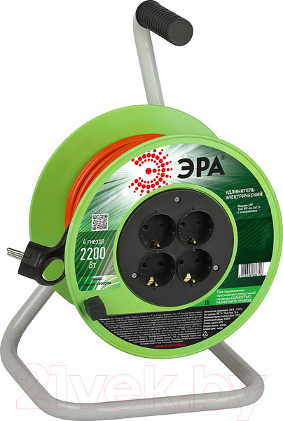 Изображение товара Удлинитель на катушке ЭРА RP-4e-3x1.0-40m / Б0056100