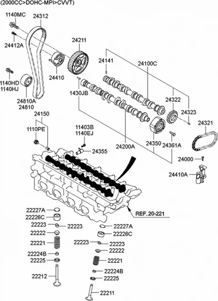 Изображение товара Цепь ГРМ Hyundai/KIA 2432123001 