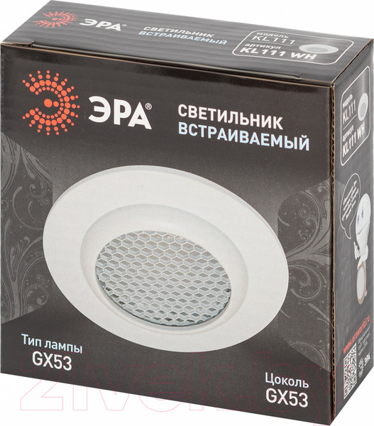 Изображение товара Точечный светильник ЭРА GX53 KL111 WH / Б0061533