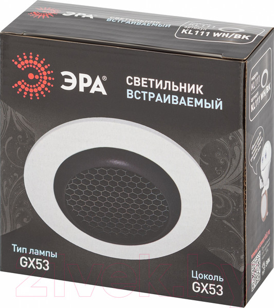 Изображение товара Точечный светильник ЭРА GX53 KL111 WH/BK / Б0061537