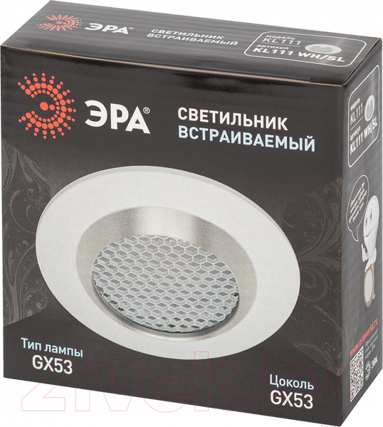 Изображение товара Точечный светильник ЭРА GX53 KL111 WH/SL / Б0061539