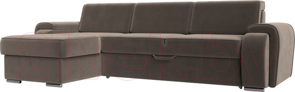 Изображение товара Диван угловой Лига Диванов Лига-025 левый / 119238L (велюр коричневый)