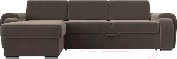 Изображение товара Диван угловой Лига Диванов Лига-025 левый / 119238L (велюр коричневый)