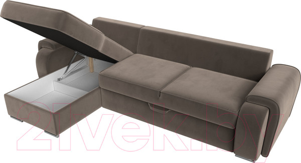 Изображение товара Диван угловой Лига Диванов Лига-025 левый / 119238L (велюр коричневый)