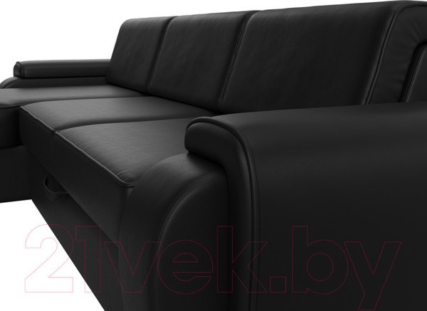 Изображение товара Диван угловой Лига Диванов Лига-025 левый / 119256L (экокожа черный)