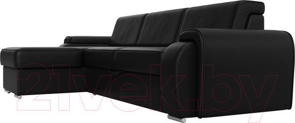 Изображение товара Диван угловой Лига Диванов Лига-025 левый / 119256L (экокожа черный)