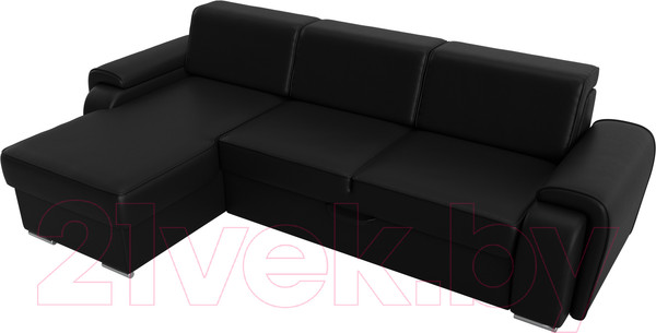 Изображение товара Диван угловой Лига Диванов Лига-025 левый / 119256L (экокожа черный)