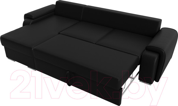 Изображение товара Диван угловой Лига Диванов Лига-025 левый / 119256L (экокожа черный)