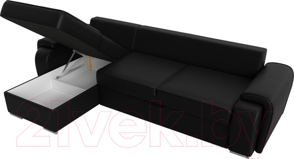 Изображение товара Диван угловой Лига Диванов Лига-025 левый / 119256L (экокожа черный)