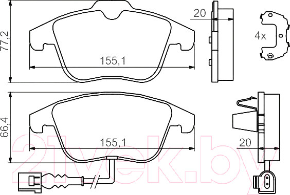 Изображение товара Тормозные колодки Bosch 0986494372