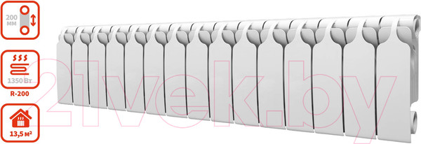 Изображение товара Радиатор биметаллический BiLux Plus R200 (15 секций)