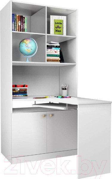 Изображение товара Стол-стеллаж Polini Kids Fun 1230 со столом (белый)