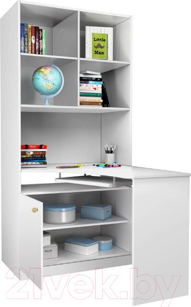 Изображение товара Стол-стеллаж Polini Kids Fun 1230 со столом (белый)