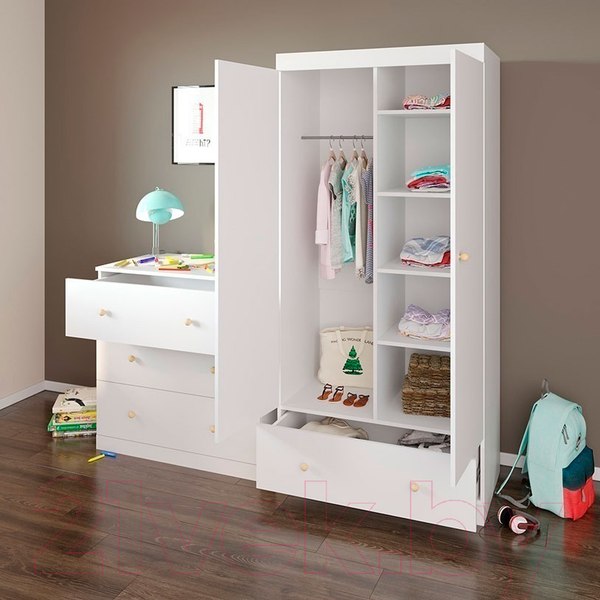 Изображение товара Шкаф Polini Kids Fun 890 / 0002053.9 (белый)