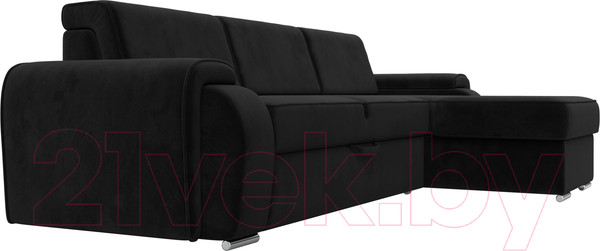 Изображение товара Диван угловой Лига Диванов Лига-025 правый / 119241 (велюр черный)