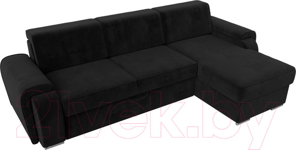 Изображение товара Диван угловой Лига Диванов Лига-025 правый / 119241 (велюр черный)