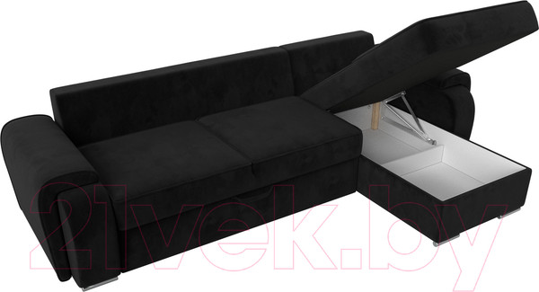 Изображение товара Диван угловой Лига Диванов Лига-025 правый / 119241 (велюр черный)