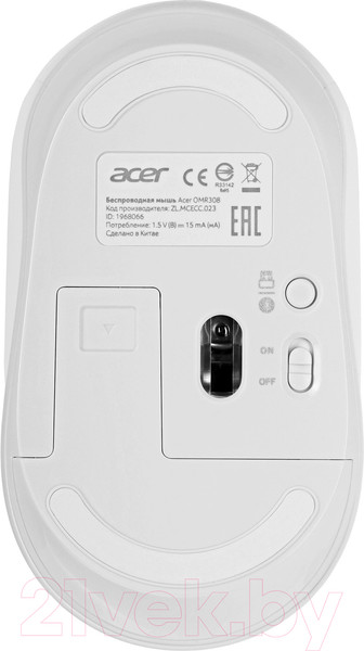 Изображение товара Мышь Acer OMR308 / ZL.MCECC.023  (белый)