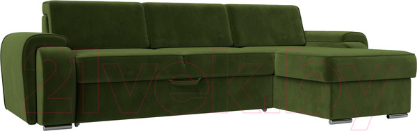 Изображение товара Диван угловой Лига Диванов Лига-025 правый / 119245 (микровельвет зеленый)