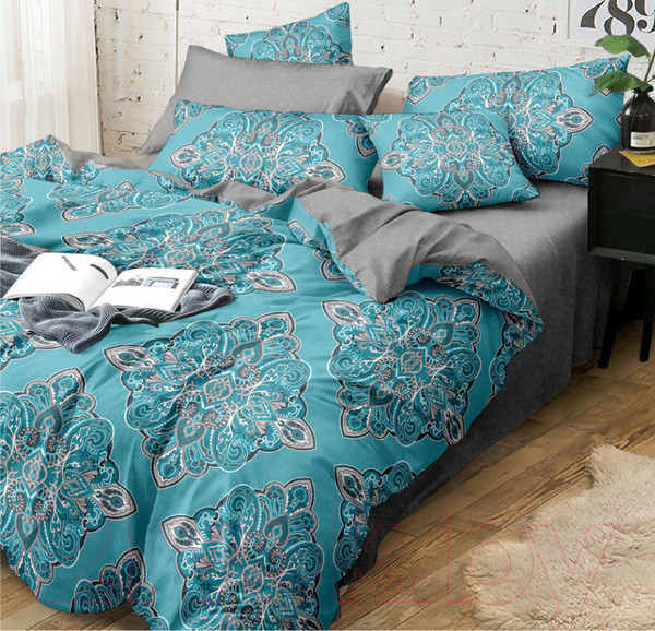 Изображение товара Комплект постельного белья Alleri Поплин Luxe семейный / П-286