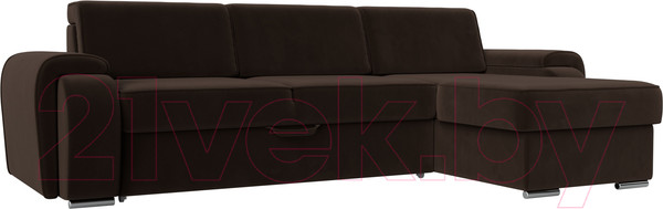 Изображение товара Диван угловой Лига Диванов Лига-025 правый / 119247 (микровельвет коричневый)
