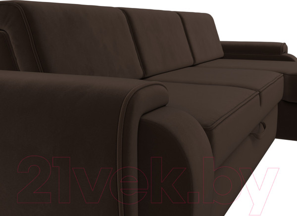 Изображение товара Диван угловой Лига Диванов Лига-025 правый / 119247 (микровельвет коричневый)