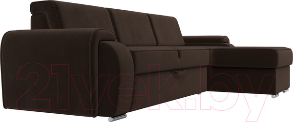 Изображение товара Диван угловой Лига Диванов Лига-025 правый / 119247 (микровельвет коричневый)