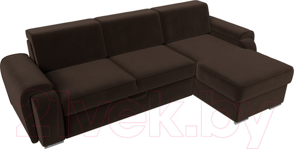Изображение товара Диван угловой Лига Диванов Лига-025 правый / 119247 (микровельвет коричневый)