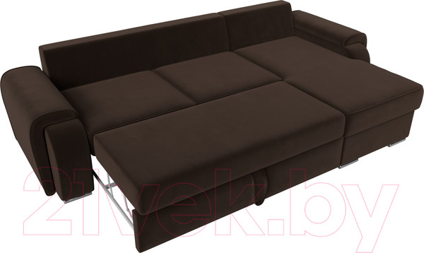 Изображение товара Диван угловой Лига Диванов Лига-025 правый / 119247 (микровельвет коричневый)