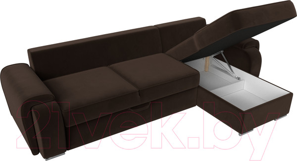 Изображение товара Диван угловой Лига Диванов Лига-025 правый / 119247 (микровельвет коричневый)