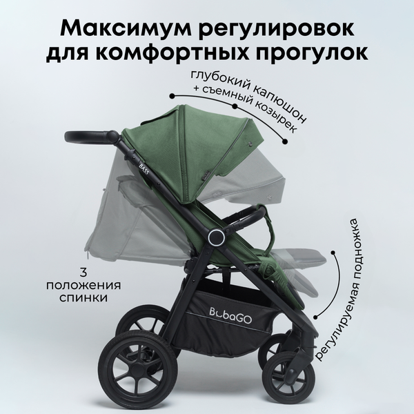 Изображение товара Детская прогулочная коляска Bubago Model Bass / BG 130-2 (зеленый)
