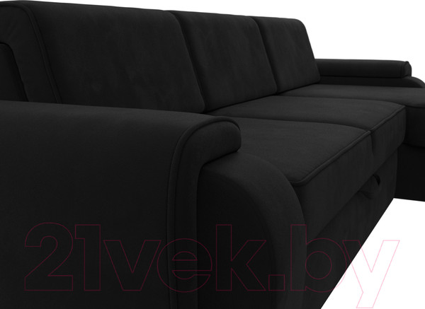 Изображение товара Диван угловой Лига Диванов Лига-025 правый / 119250 (микровельвет черный)