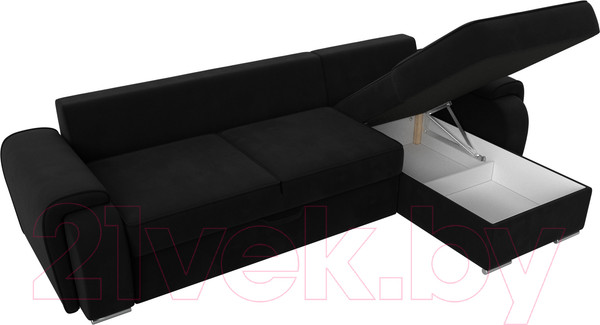 Изображение товара Диван угловой Лига Диванов Лига-025 правый / 119250 (микровельвет черный)