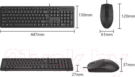 Изображение товара Комплект клавиатура и мышь A4Tech KR-3330 (черный)