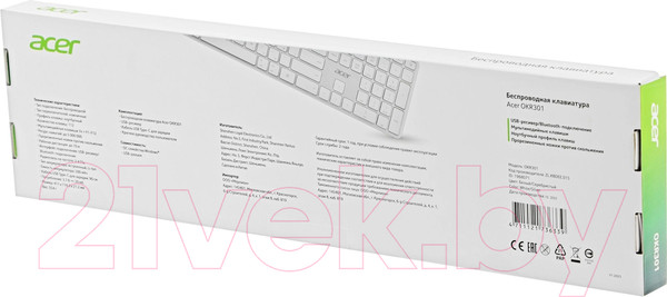 Изображение товара Клавиатура Acer OKR301 / ZL.KBDEE.015  (белый/серебристый)
