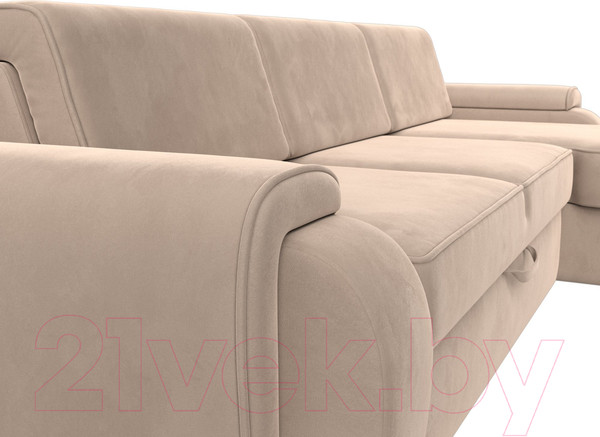 Изображение товара Диван угловой Лига Диванов Лига-025 правый / 119234 (велюр бежевый)