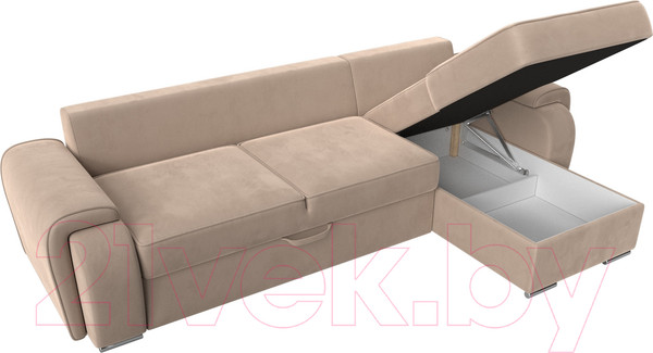 Изображение товара Диван угловой Лига Диванов Лига-025 правый / 119234 (велюр бежевый)
