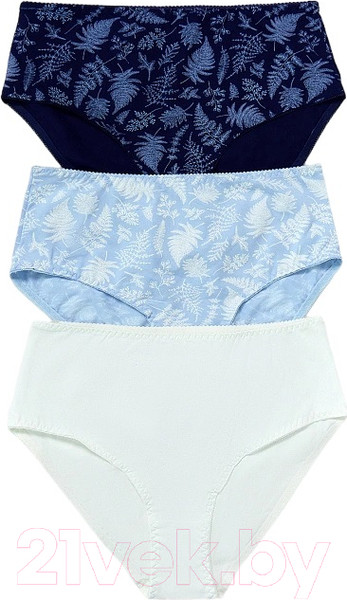 Изображение товара Комплект женских трусов Mark Formelle 412075-3 (р.102, россыпь листиков на голубом)